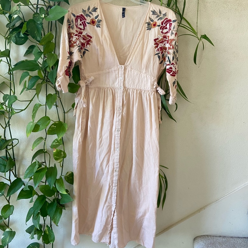 Zara Embroidered Midi Dress